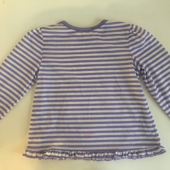 Little Me 3T Poly Sleepwear Purple White Stripe Pajama Top PJ Girls Cat New - Picture 10 of 16